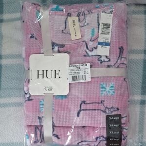 HUE Pink Pajama Set with Dog Print